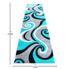 3' x 10' Turquoise Abstract Area Rug - Olefin Rug - Flash Furniture