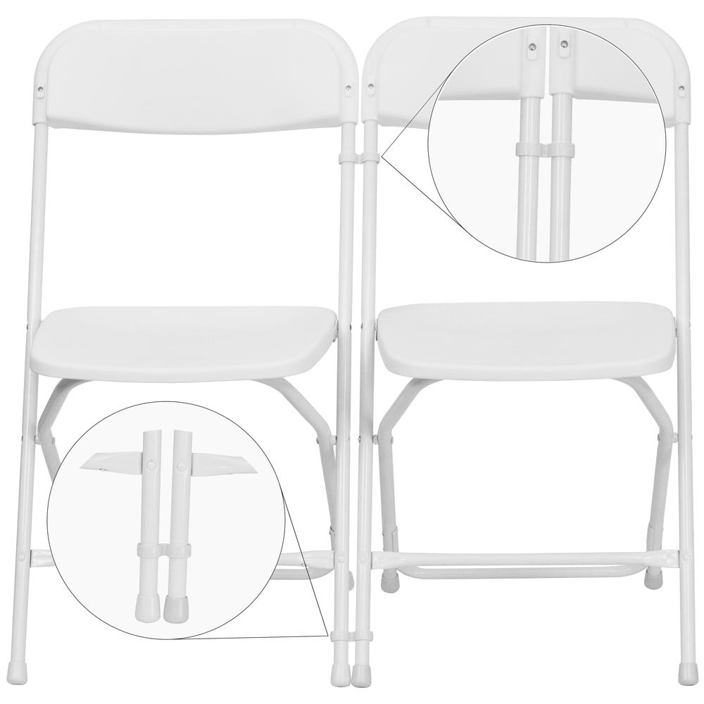 White Plastic Ganging Clips - Set of 2 - Flash Furniture