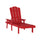 Adjustable Adirondack Lounger with Cup Holder, Red - Flash Furniture