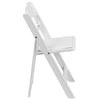 Kids White Resin Folding Chair with White Vinyl Padded Seat - Flash Furniture