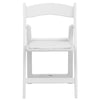 Kids White Resin Folding Chair with White Vinyl Padded Seat - Flash Furniture