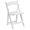HERCULES Series 1000 lb. Capacity White Resin Folding Chair with White Vinyl Padded Seat - Flash Furniture