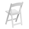 HERCULES Series 1000 lb. Capacity White Resin Folding Chair with White Vinyl Padded Seat - Flash Furniture