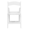 HERCULES Series 1000 lb. Capacity White Resin Folding Chair with White Vinyl Padded Seat - Flash Furniture