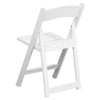 HERCULES Series 1000 lb. Capacity White Resin Folding Chair with Slatted Seat - Flash Furniture