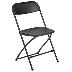 HERCULES Series 650 lb. Capacity Premium Black Plastic Folding Chair - Flash Furniture