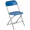 HERCULES Series 650 lb. Capacity Premium Blue Plastic Folding Chair - Flash Furniture