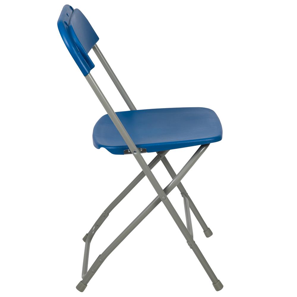HERCULES Series 650 lb. Capacity Premium Blue Plastic Folding Chair - Flash Furniture