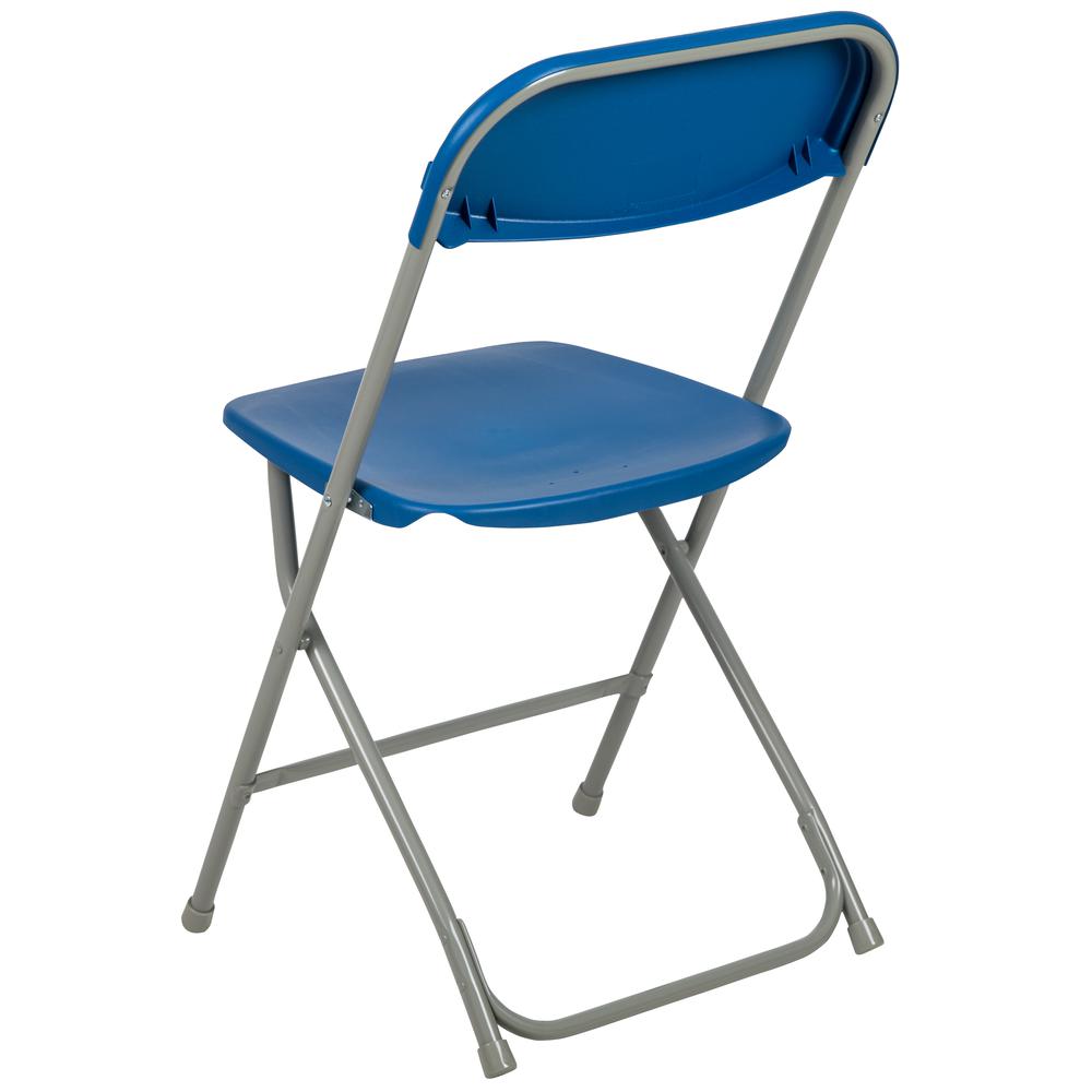 HERCULES Series 650 lb. Capacity Premium Blue Plastic Folding Chair - Flash Furniture