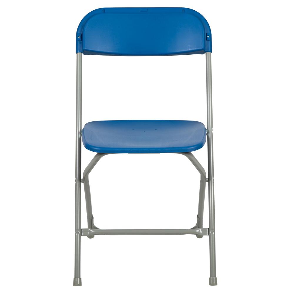 HERCULES Series 650 lb. Capacity Premium Blue Plastic Folding Chair - Flash Furniture