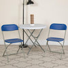 HERCULES Series 650 lb. Capacity Premium Blue Plastic Folding Chair - Flash Furniture