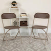 HERCULES Series 650 lb. Capacity Premium Brown Plastic Folding Chair - Flash Furniture