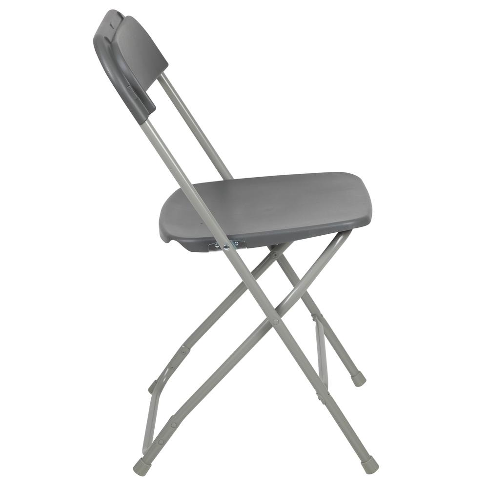 HERCULES Series 650 lb. Capacity Premium Grey Plastic Folding Chair - Flash Furniture