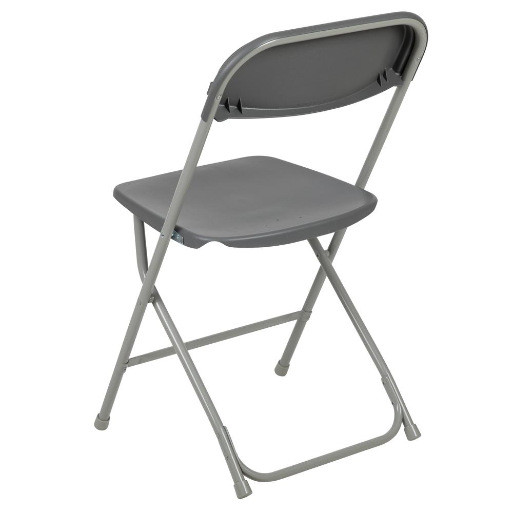 HERCULES Series 650 lb. Capacity Premium Grey Plastic Folding Chair - Flash Furniture