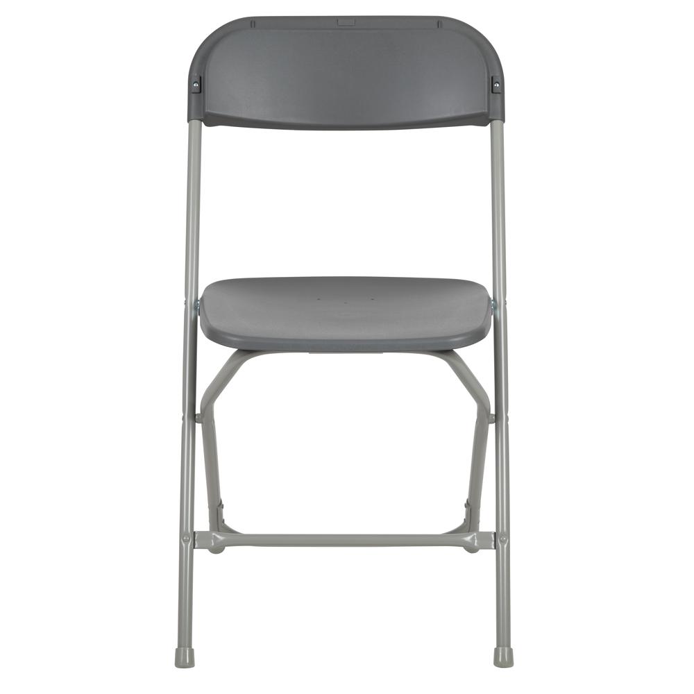 HERCULES Series 650 lb. Capacity Premium Grey Plastic Folding Chair - Flash Furniture