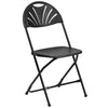 HERCULES Series 650 lb. Capacity Black Plastic Fan Back Folding Chair - Flash Furniture