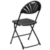 HERCULES Series 650 lb. Capacity Black Plastic Fan Back Folding Chair - Flash Furniture