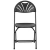 HERCULES Series 650 lb. Capacity Black Plastic Fan Back Folding Chair - Flash Furniture