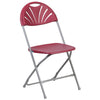 HERCULES Series 650 lb. Capacity Burgundy Plastic Fan Back Folding Chair - Flash Furniture