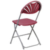 HERCULES Series 650 lb. Capacity Burgundy Plastic Fan Back Folding Chair - Flash Furniture