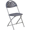 HERCULES Series 650 lb. Capacity Charcoal Plastic Fan Back Folding Chair - Flash Furniture