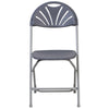 HERCULES Series 650 lb. Capacity Charcoal Plastic Fan Back Folding Chair - Flash Furniture