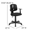 Mid-Back Black Mesh Swivel Task Office Chair with Pivot Back and Arms - Flash Furniture