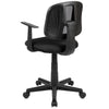 Mid-Back Black Mesh Swivel Task Office Chair with Pivot Back and Arms - Flash Furniture