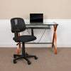 Mid-Back Black Mesh Swivel Task Office Chair with Pivot Back and Arms - Flash Furniture
