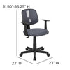 Mid-Back Gray Mesh Swivel Task Office Chair with Pivot Back and Arms - Flash Furniture