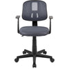 Mid-Back Gray Mesh Swivel Task Office Chair with Pivot Back and Arms - Flash Furniture