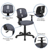 Mid-Back Gray Mesh Swivel Task Office Chair with Pivot Back and Arms - Flash Furniture