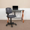 Mid-Back Gray Mesh Swivel Task Office Chair with Pivot Back and Arms - Flash Furniture
