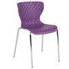 Contemporary Design Purple Plastic Stack Chair - Flash Furniture