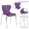 Contemporary Design Purple Plastic Stack Chair - Flash Furniture