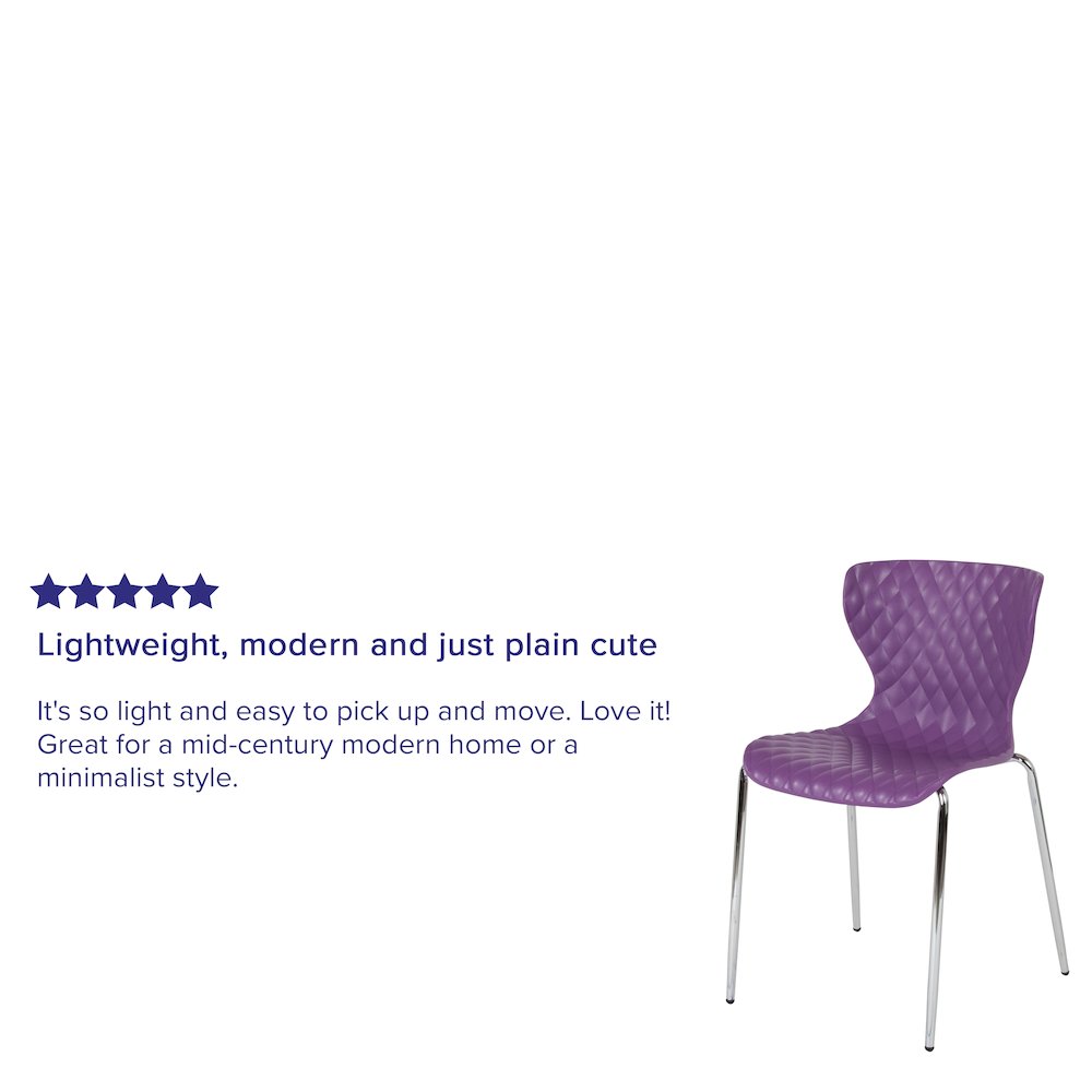 Contemporary Design Purple Plastic Stack Chair - Flash Furniture