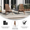 Folding Acacia Wood Chair, Low Profile Lounge for Patio, Porch, Garden, Brown - Flash Furniture