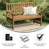 Patio Acacia Wood Bench, 2-Person Slatted Seat Loveseat , Brown - Flash Furniture