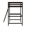 Loft Bed Frame with Desk, Twin Size with Protective Guard Rails - Espresso - Flash Furniture