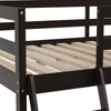 Loft Bed Frame with Desk, Twin Size with Protective Guard Rails - Espresso - Flash Furniture