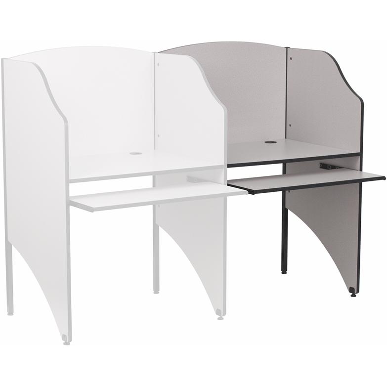 Add-On Study Carrel in Nebula Grey Finish - Flash Furniture