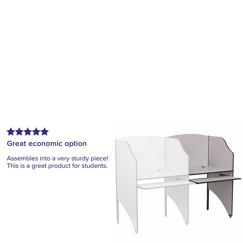 Add-On Study Carrel in Nebula Grey Finish - Flash Furniture