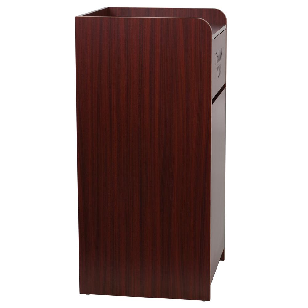 Wood Tray Top Receptacle in Mahogany - Flash Furniture
