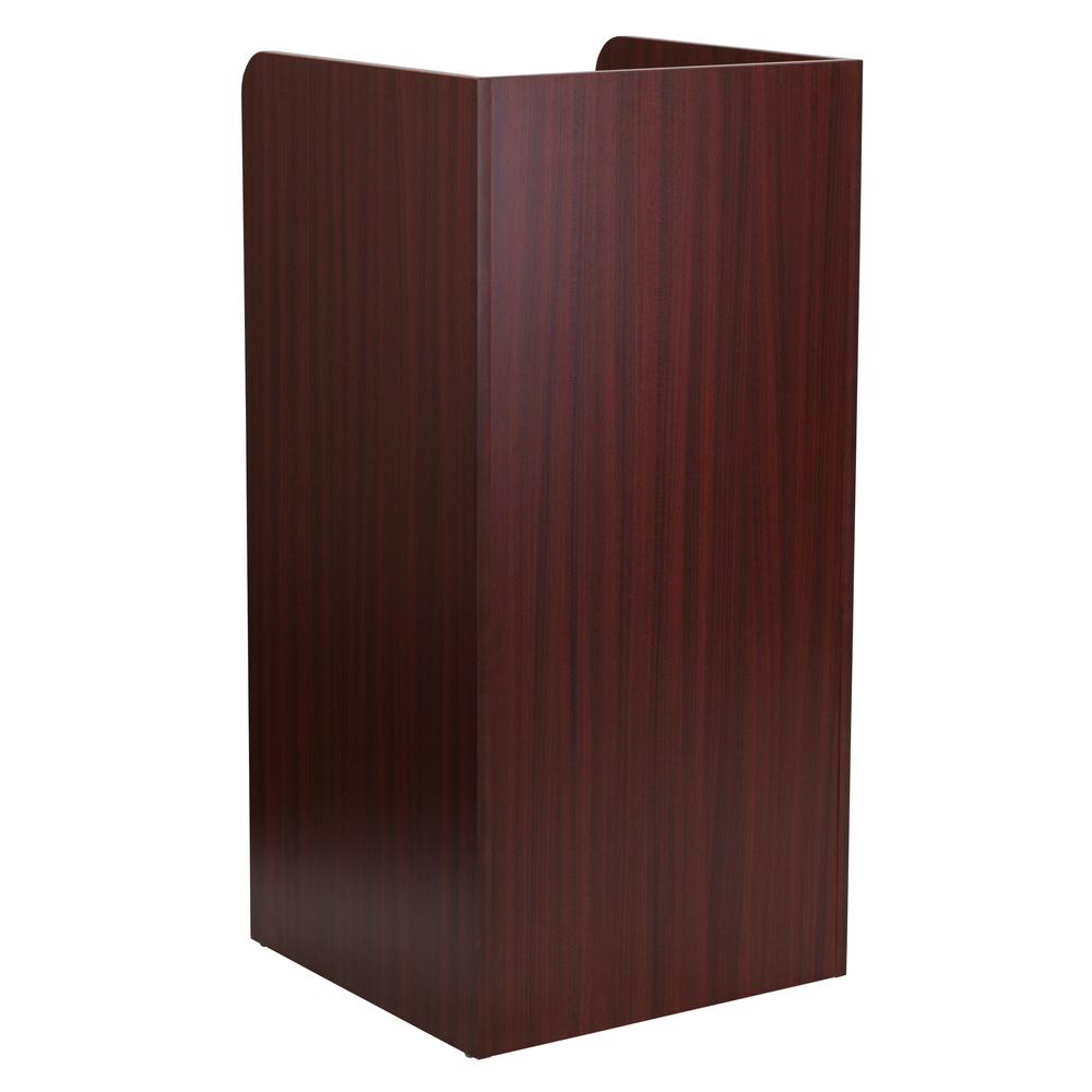 Wood Tray Top Receptacle in Mahogany - Flash Furniture