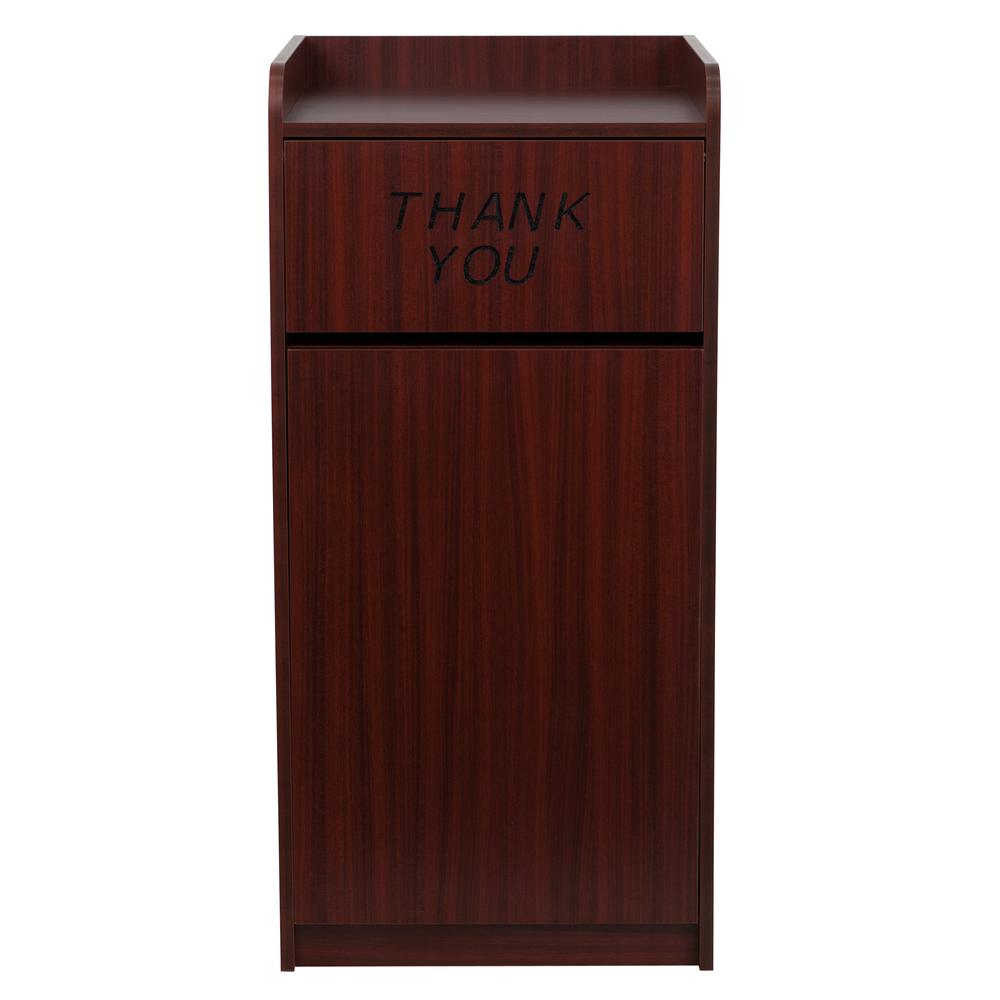 Wood Tray Top Receptacle in Mahogany - Flash Furniture