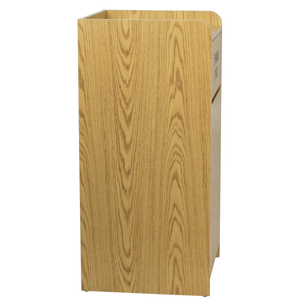 Wood Tray Top Receptacle in Oak - Flash Furniture