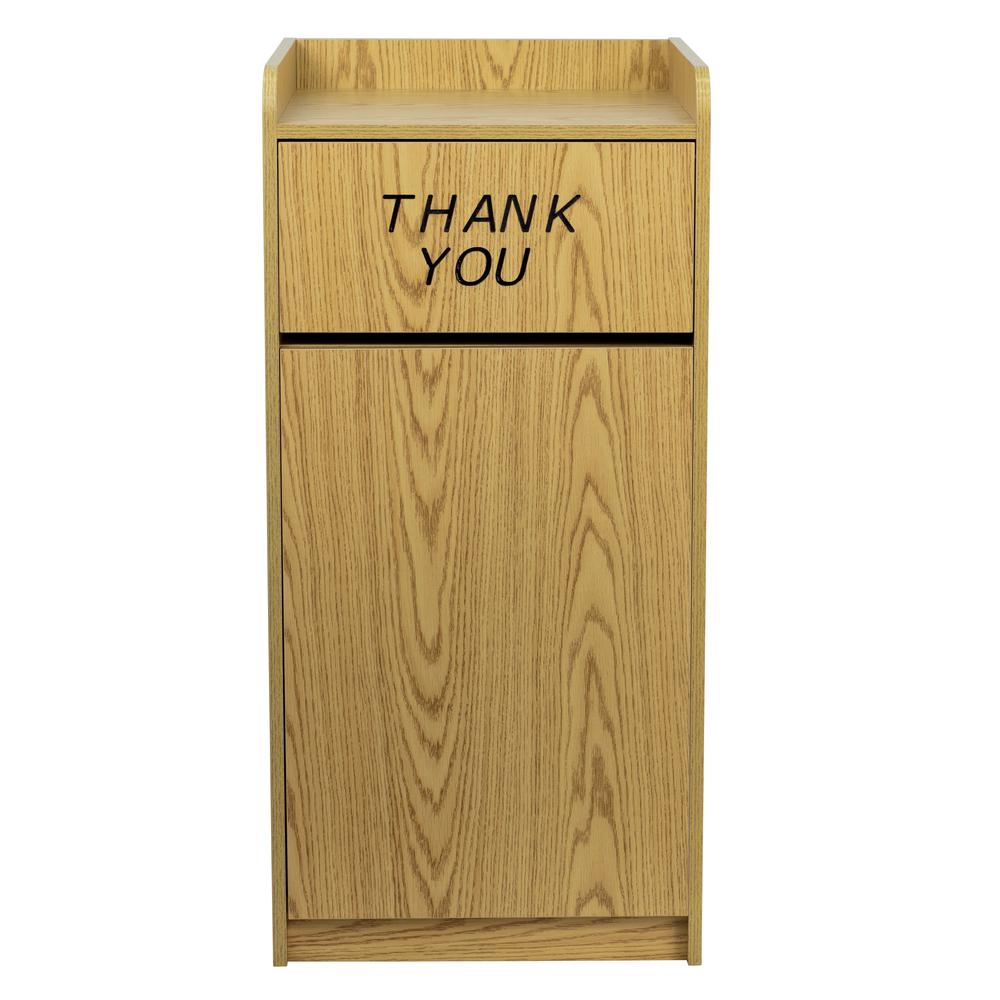 Wood Tray Top Receptacle in Oak - Flash Furniture