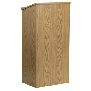 Stand-Up Wood Lectern in Oak - Flash Furniture