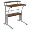 Rustic Walnut Computer Desk with Top and Lower Storage Shelves - Flash Furniture