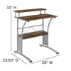 Rustic Walnut Computer Desk with Top and Lower Storage Shelves - Flash Furniture